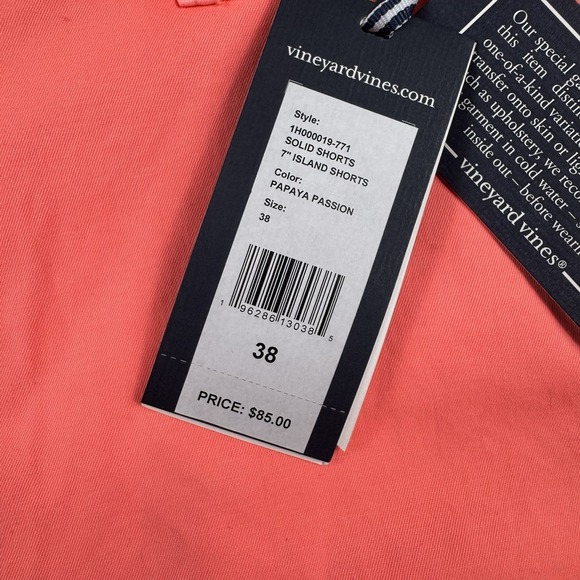 Vineyard Vines Pink 7" Men's Island Cotton Short Size 38 NWT - Picture 3 of 5